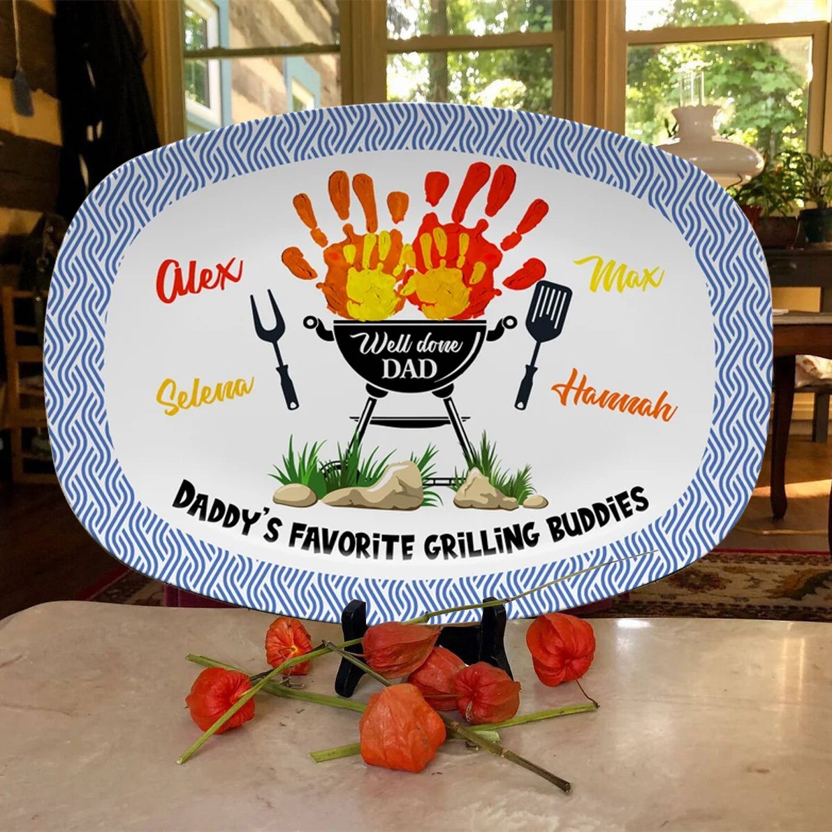 Personalised Daddy's Grilling Plate Father's Day Gift