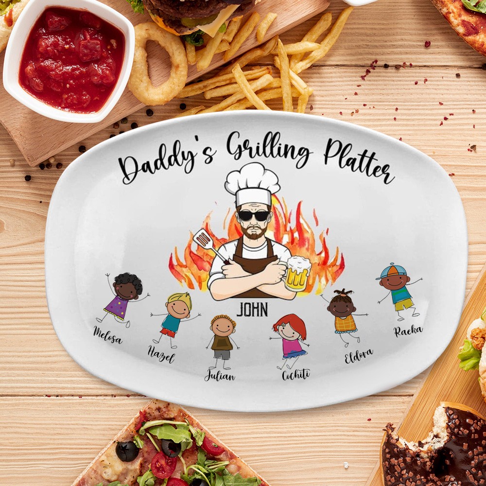 Personalised Daddy's Grilling Plate Father's Day Gift