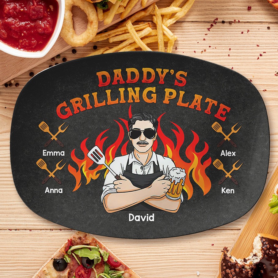 Personalised Daddy's Grilling Plate Father's Day Gift