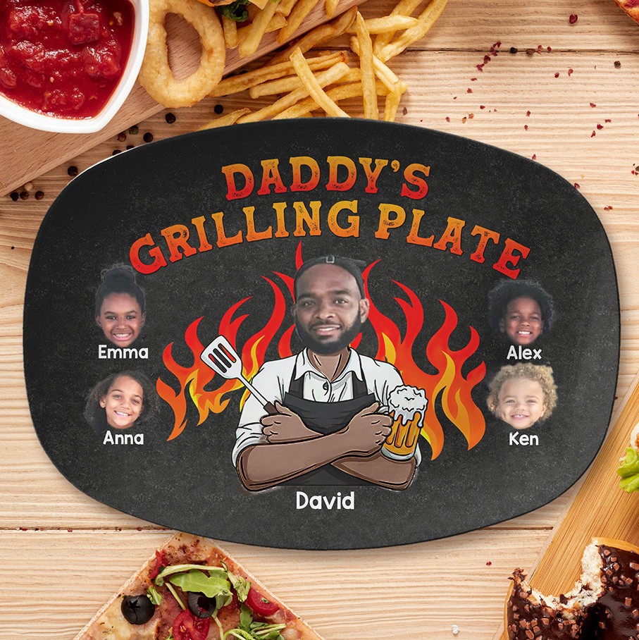 Personalised Daddy's Grilling Plate Father's Day Gift