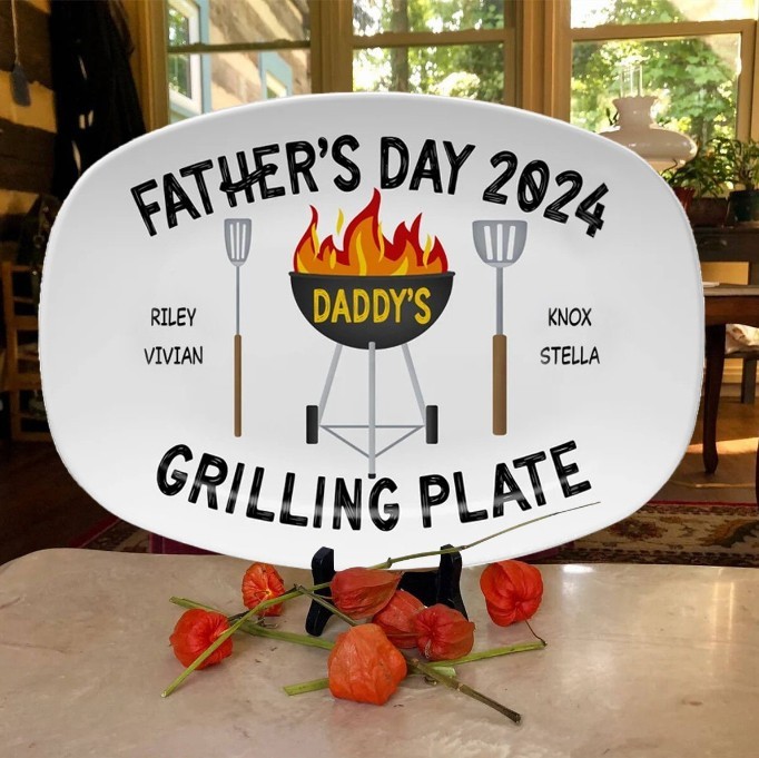 Personalised Daddy's Grilling Plate Father's Day Gift
