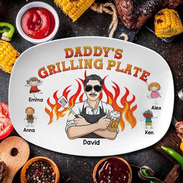 Personalised Daddy's Grilling Plate Father's Day Gift