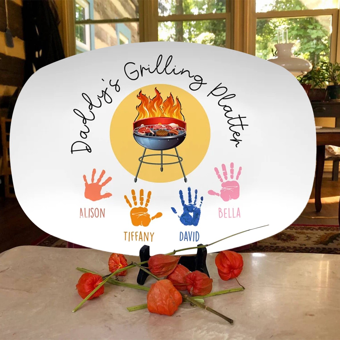 Personalised Daddy's Grilling Plate Father's Day Gift