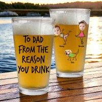 Personalised Kid Face 16oz Pint Beer Glass