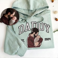 Personalized Dad Photo Embroidered Sweatshirt Hoodie Father's Day Gift Ideas