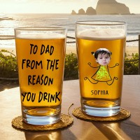 Personalised Kid Face 16oz Pint Beer Glass