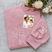 Personalized Dad Photo Embroidered Sweatshirt Hoodie Father's Day Gift Ideas