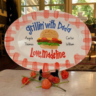 Personalised Daddy's Grilling Plate Father's Day Gift