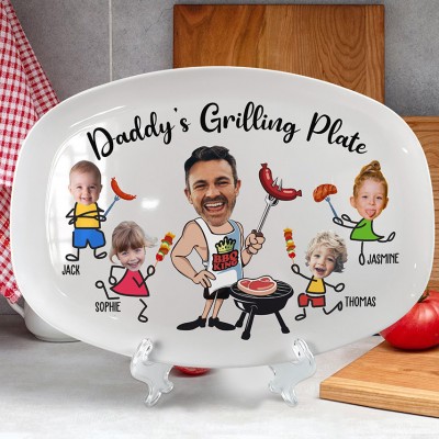 Personalised Daddy's Grilling Plate Father's Day Gift
