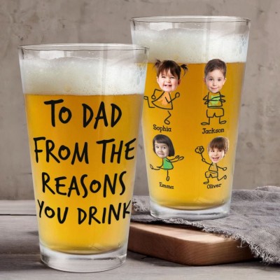Personalised Kid Face 16oz Pint Beer Glass