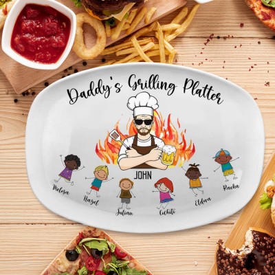 Personalised Daddy's Grilling Plate Father's Day Gift