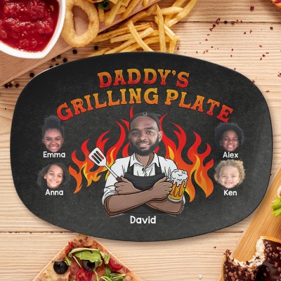 Personalised Daddy's Grilling Plate Father's Day Gift