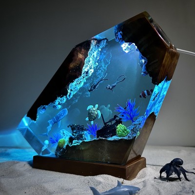 Whale Shark and Turtle Resin Night Light