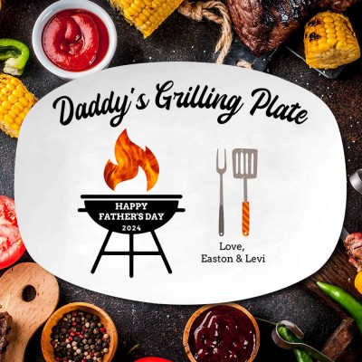 Personalised Daddy's Grilling Plate Father's Day Gift