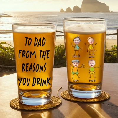 Personalised Kid Face 16oz Pint Beer Glass
