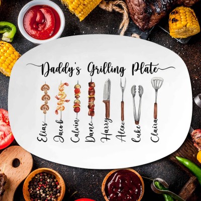 Personalised Daddy's Grilling Plate Father's Day Gift