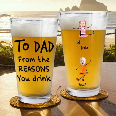 Personalised Kid Face 16oz Pint Beer Glass