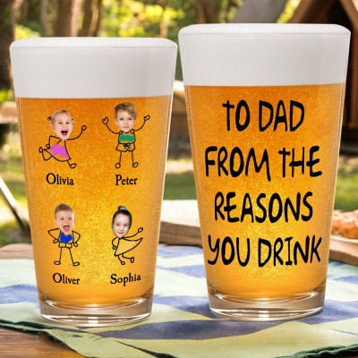 Personalised Kid Face 16oz Pint Beer Glass