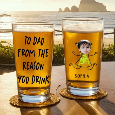 Personalised Kid Face 16oz Pint Beer Glass