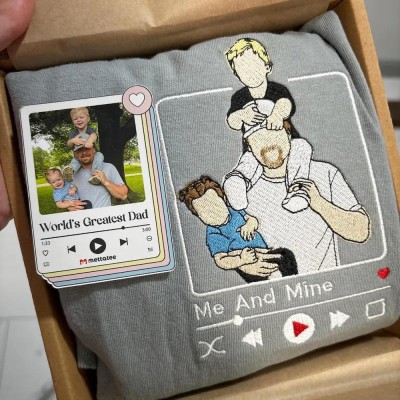 Personalized Dad Photo Embroidered Sweatshirt Hoodie Father's Day Gift Ideas