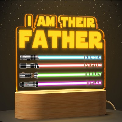 I Am Their Father Personalised Lightsaber Night Light for Dad